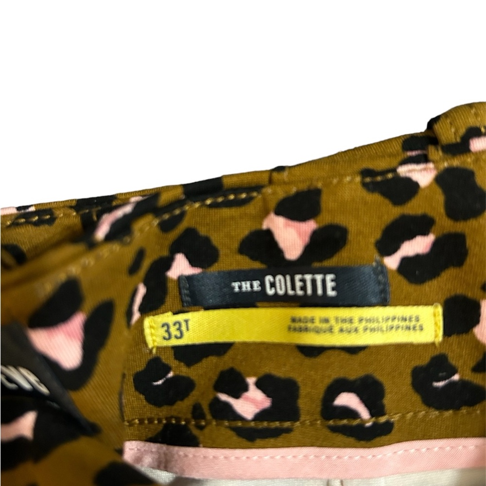 Maeve Olive Green Leopard Print Cropped Pants with Pink & Black Spots - Picture 2 of 5
